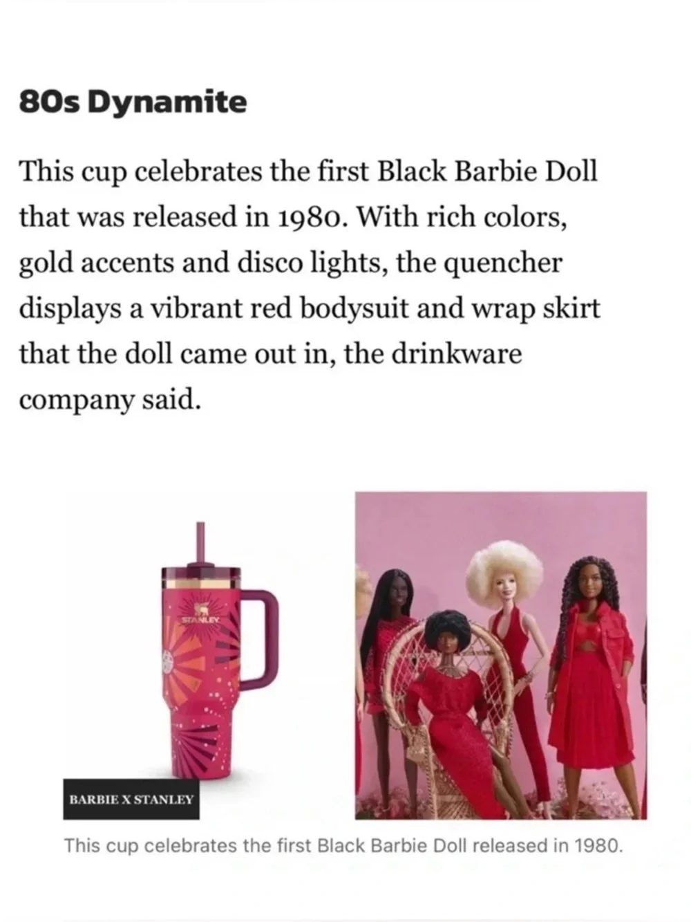 Barbie x Stanley 80s Dynamite Barbie 40oz Quencher Tumbler BNIB - Picture 7 of 15